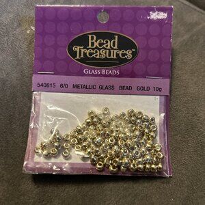 Bead Treasures Metallic Beads Gold 540815 10Grams Jewelry Making Craft Art NEW